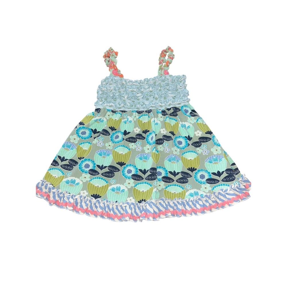 Size 6 MATILDA JANE blue green funhouse sleeveless tunic top